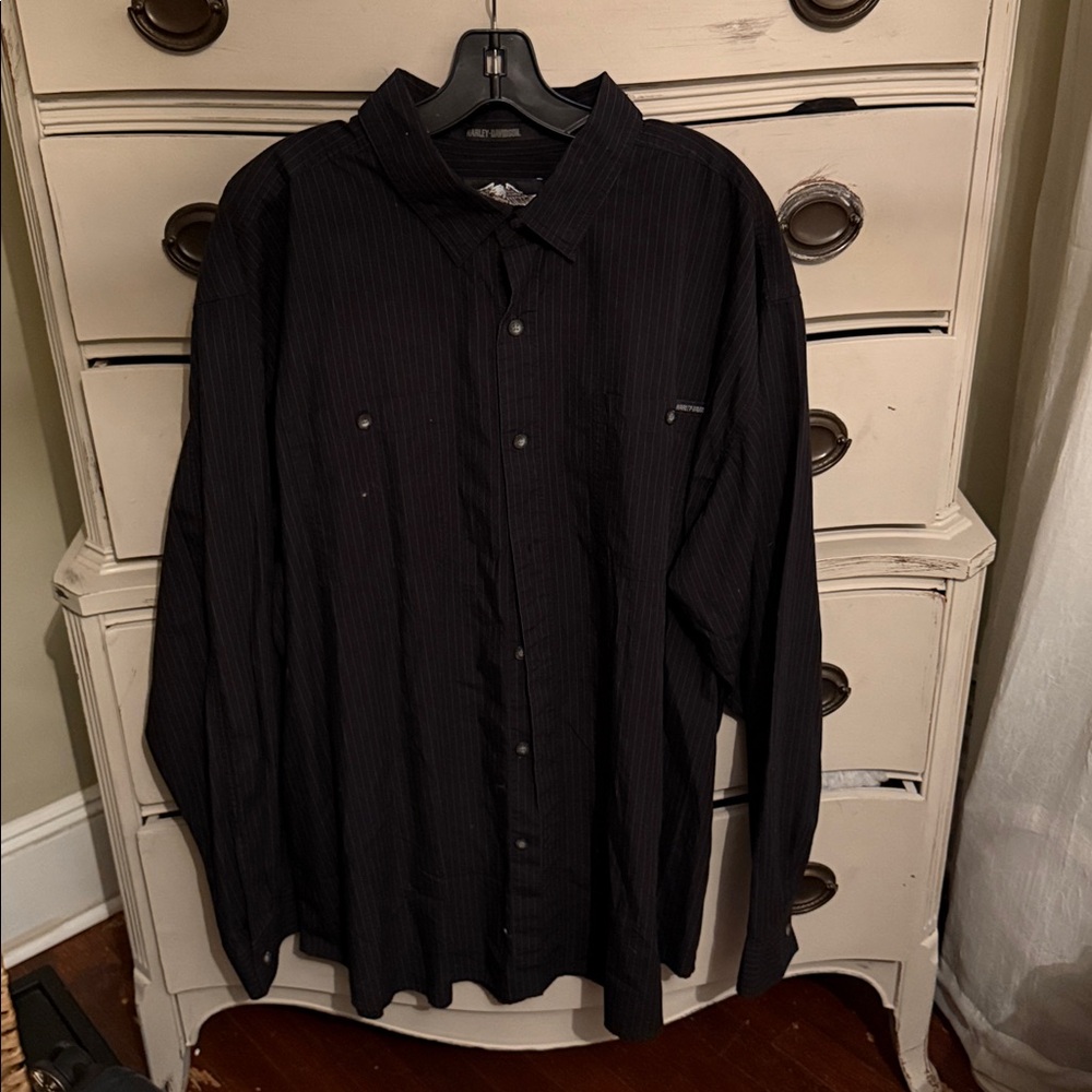 Harley-Davidson Striped Long Sleeve Button Down Shirt 2XL - Picture 2 of 6